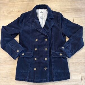 Vintage Double Breasted OshKosh Workwear Corduroy Jacket Women’s Navy Blue M